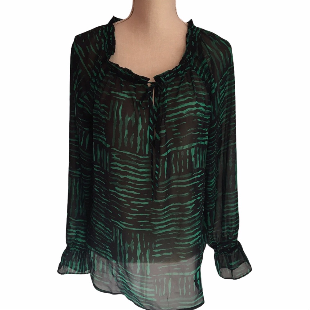 Loft Tie Front Sheer Blouse M